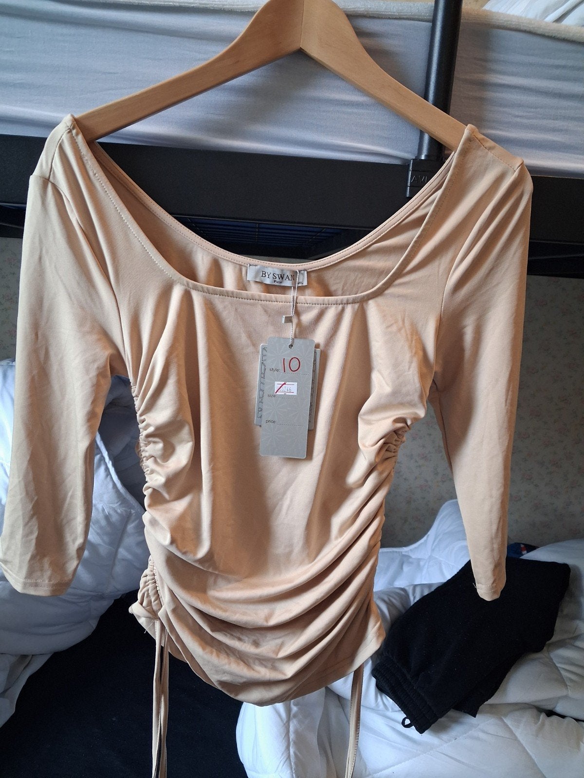 BY SWAN Paris Top met Lange Mouwen en Ruches - Nieuw, Kleding | Dames, Maat 38/40 (M), Beige, BY SWAN Paris, Nieuw