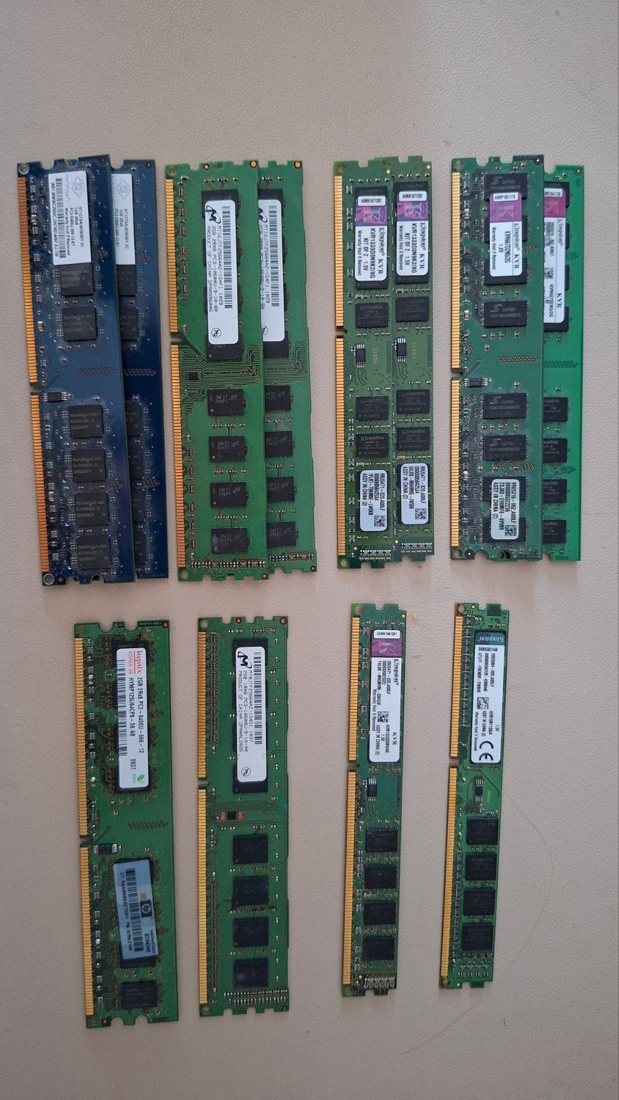 Diverse DDR3 en DDR2 RAM Geheugenmodules voor Desktop, Computers en Software, RAM geheugen, Gebruikt, DDR3, Ophalen of Verzenden