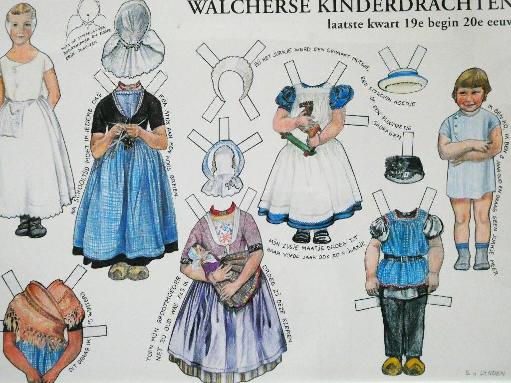 2 X Zeeuwse prent aankleedpop Walcherse klederdracht Zeeland, Antiek en Kunst, Ophalen of Verzenden