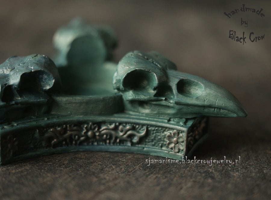 Gothic crow skull theelichtje, Ophalen of Verzenden, Nieuw