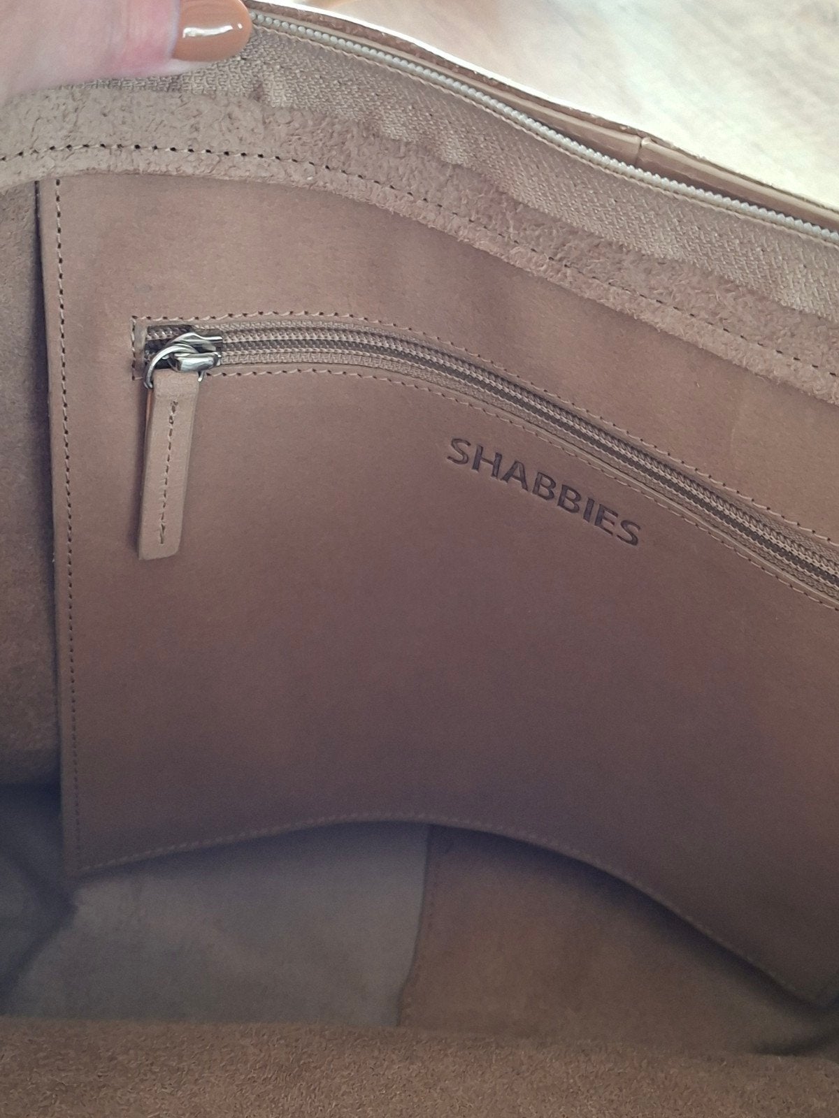 Shabbies Leren Shopper / Handtas - Beige, Ophalen, Gebruikt, Beige, Shopper