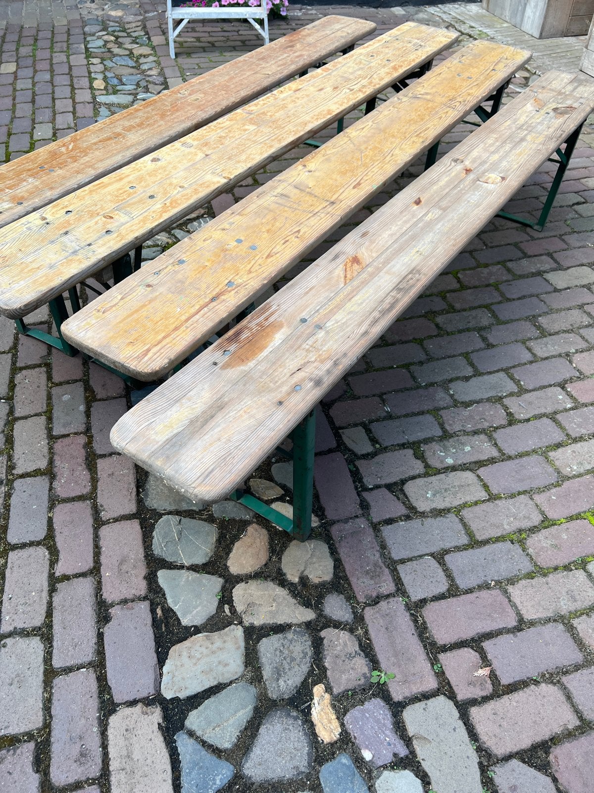 Bierbanken set - 4 stuks, Ophalen, Gebruikt, Hout