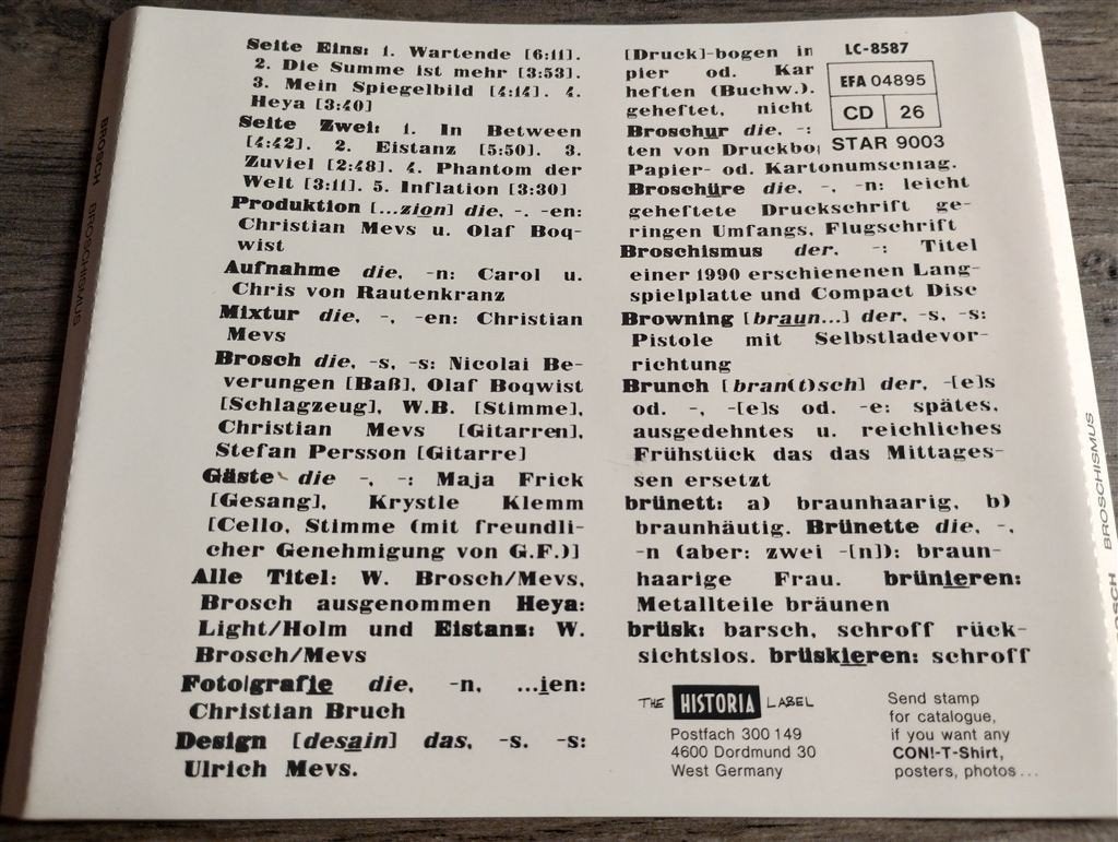 Brosch - Broschismus, Ophalen of Verzenden, Zo goed als nieuw