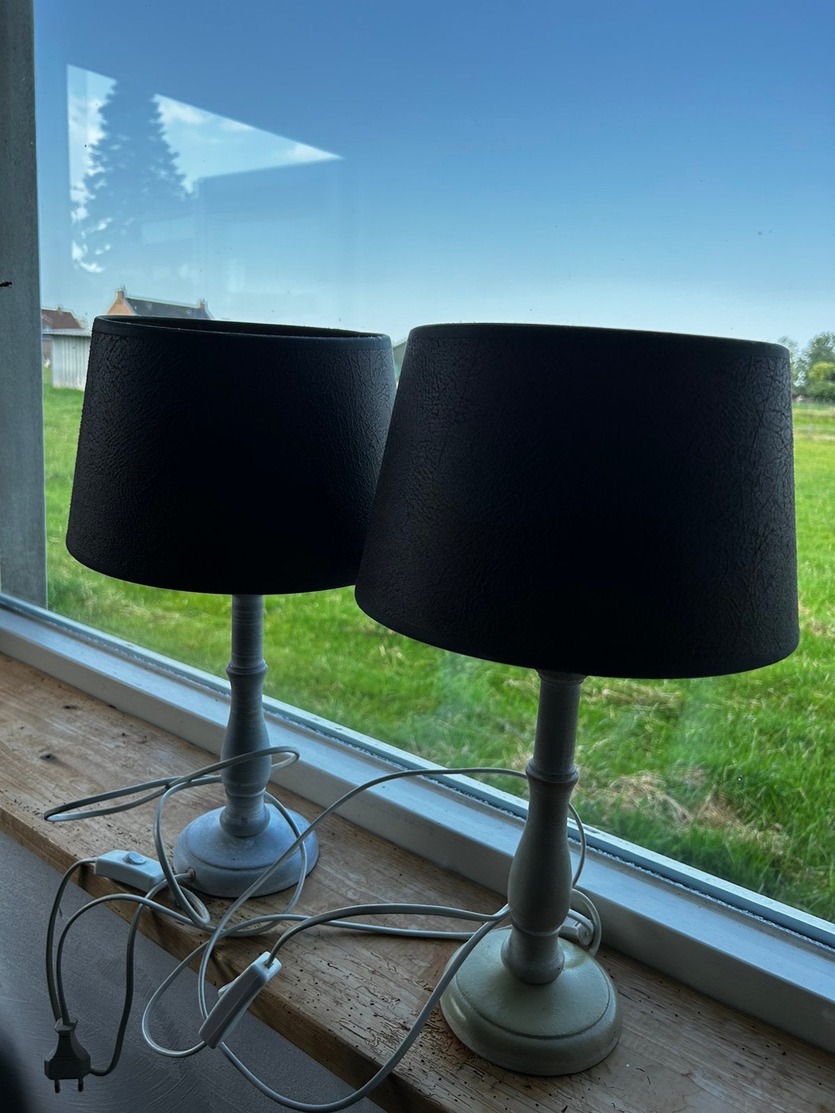2 tafellampen, Huis en Inrichting, Lampen | Tafellampen, Ophalen of Verzenden, Gebruikt, Hout