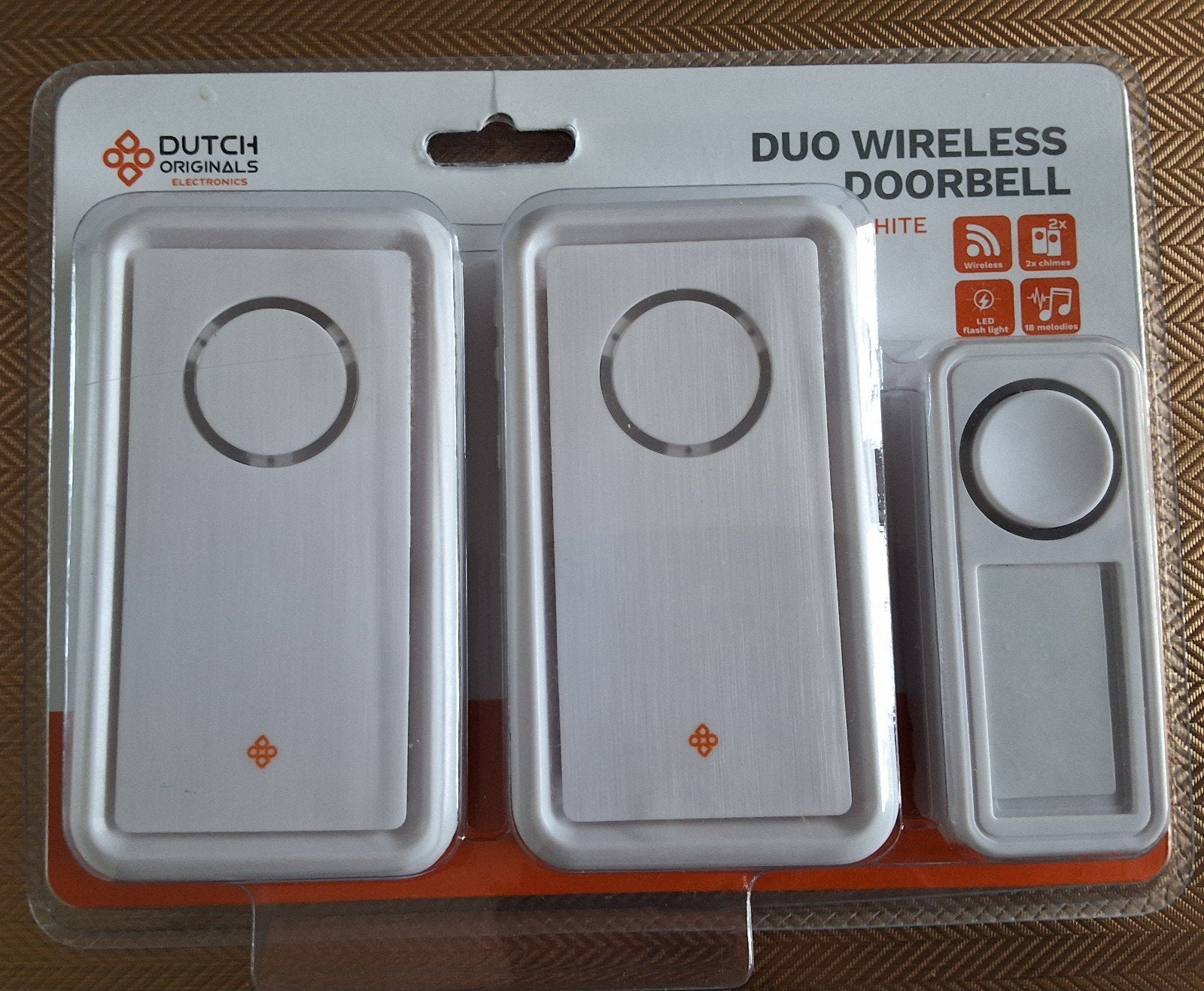 Duo Draadloze Deurbel Wit - Dutch Originals, Ophalen of Verzenden, Nieuw, Draadloos