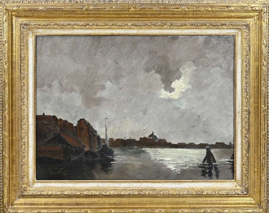 Leendert van der Vlist (1894-1962), Amsterdam Het IJ, Ophalen of Verzenden