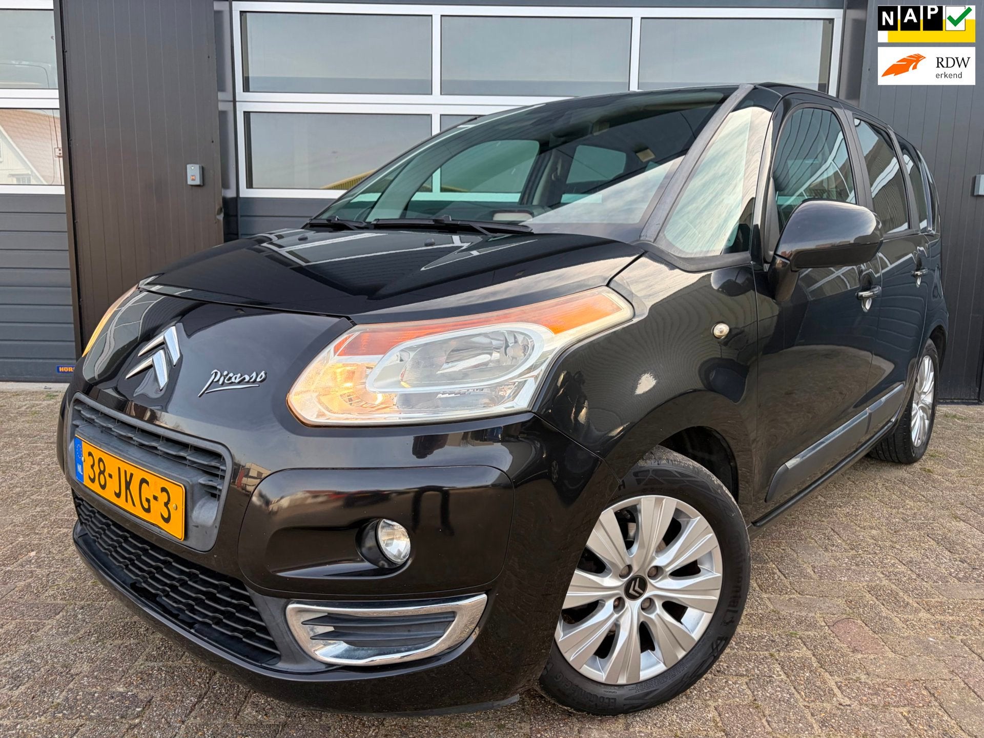 Citroen C3 Picasso 1.4 Exclusive|Airco|Cruise control, Auto's, Voorwielaandrijving, Stof, Gebruikt, Zwart
