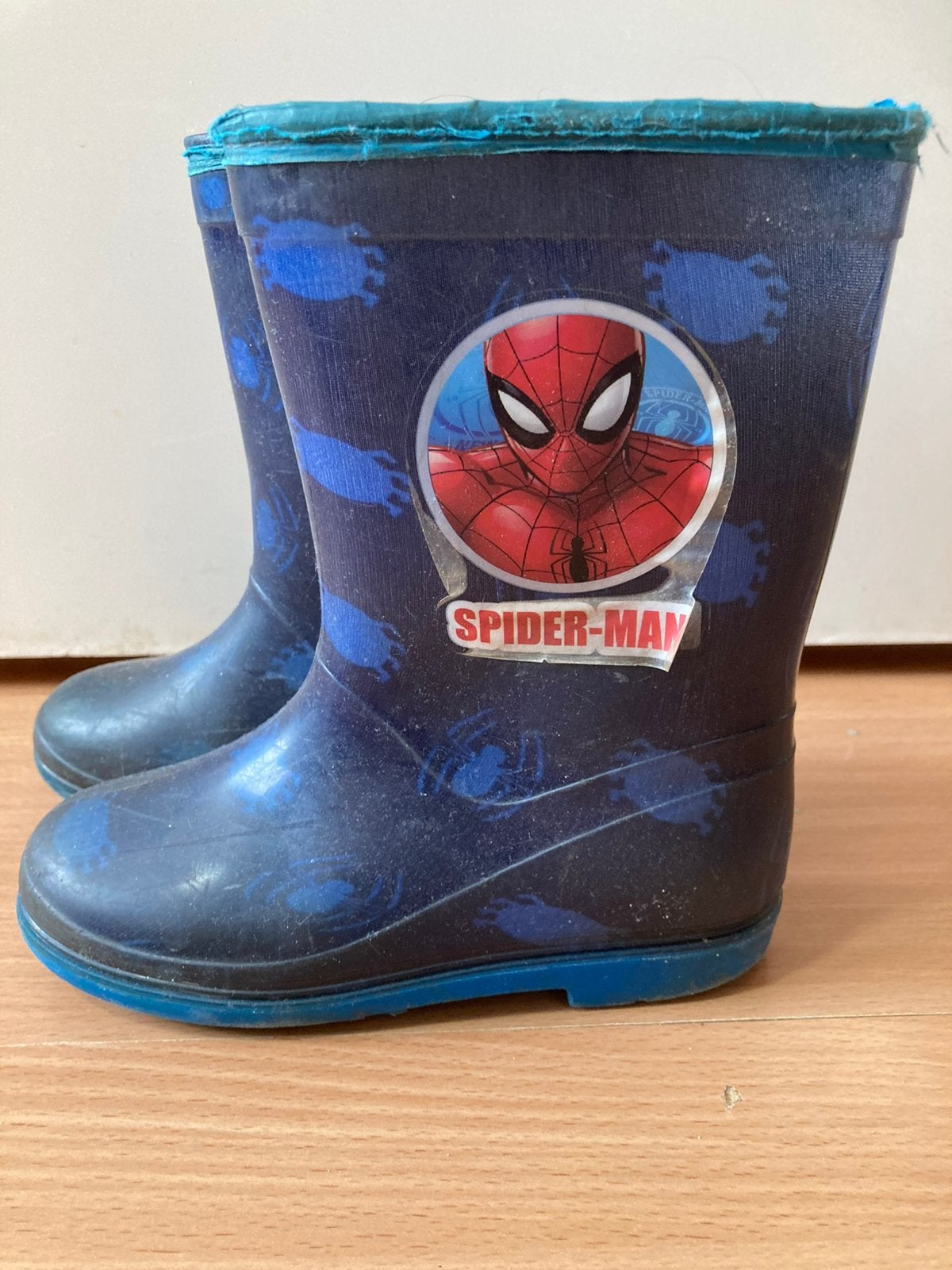 Spider-Man Marvel regenlaarzen blauw maat 27/28, Gebruikt, Ophalen of Verzenden, Laarzen, Jongen