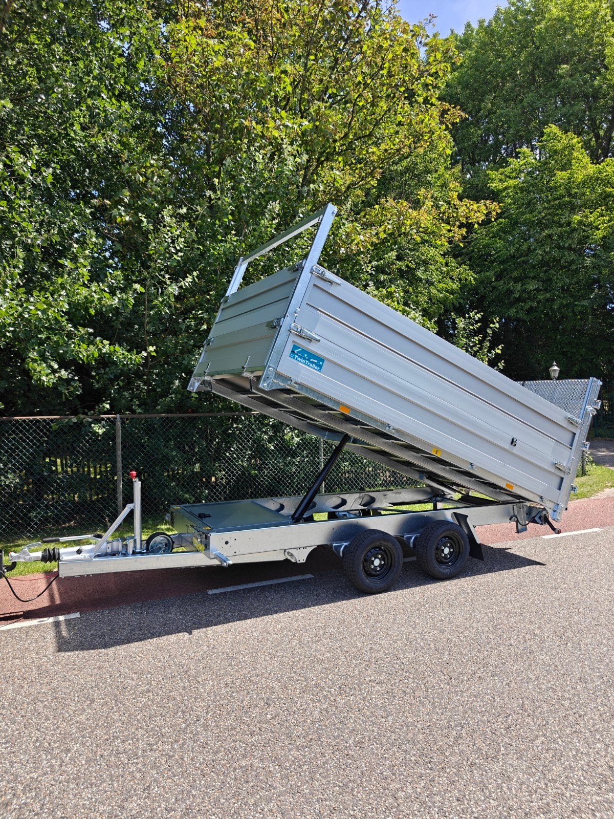 Demo Twintrailer Kipper / machine aanhanger 3500KG, Ophalen of Verzenden, Zo goed als nieuw