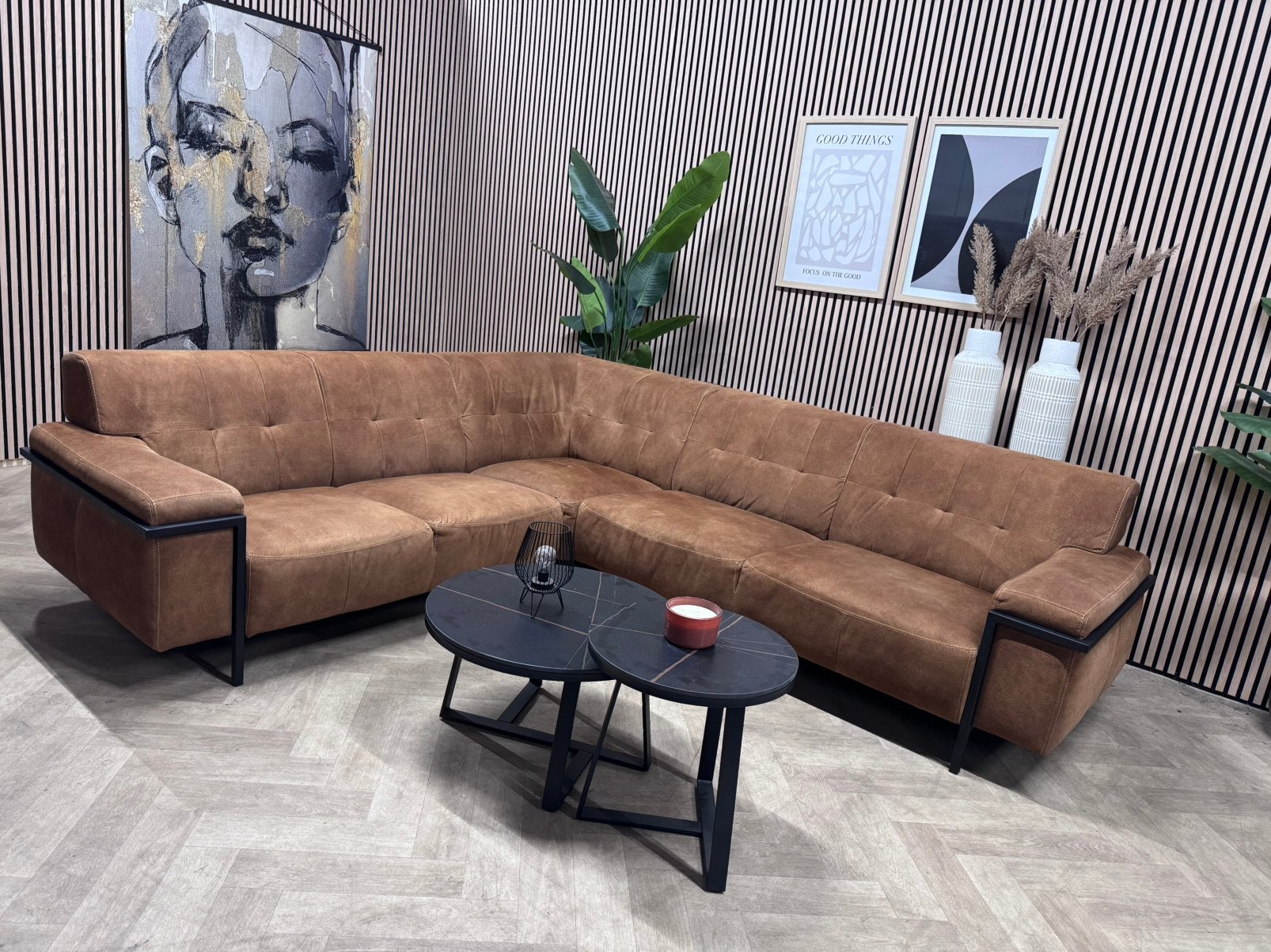 ZGAN Het Anker Hoekbank - Cognac - 273 x 243, 250 tot 300 cm, -, -, Hoekbank
