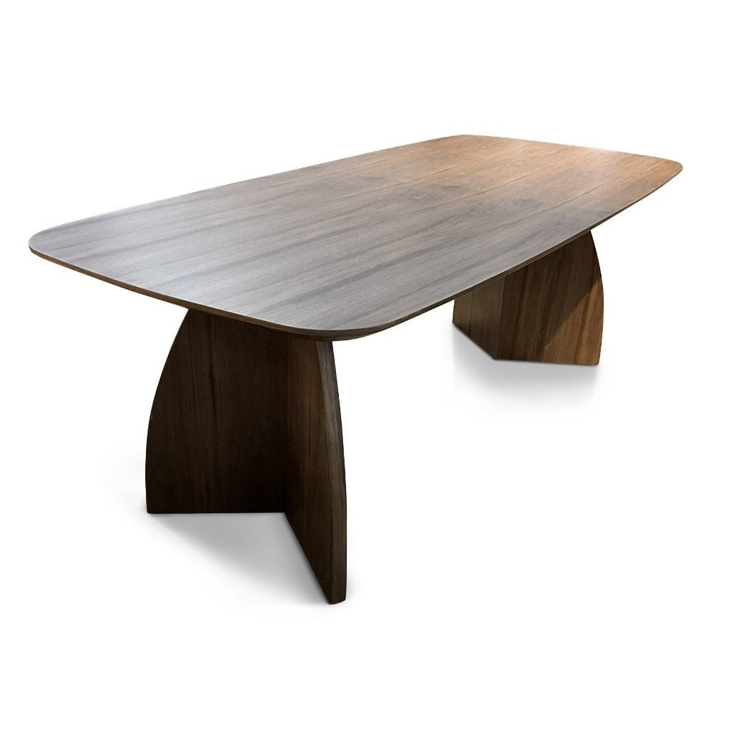 Eettafel - 220 x 100 cm - walnootkleur, Huis en Inrichting, Ophalen, 100 tot 150 cm, ., Vijf personen of meer