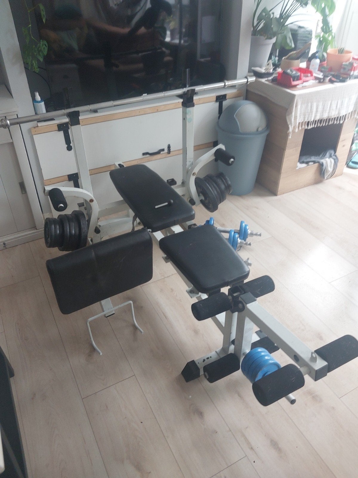 Verstelbare bench met extra accessoires, Ophalen, Gebruikt, Overige merken
