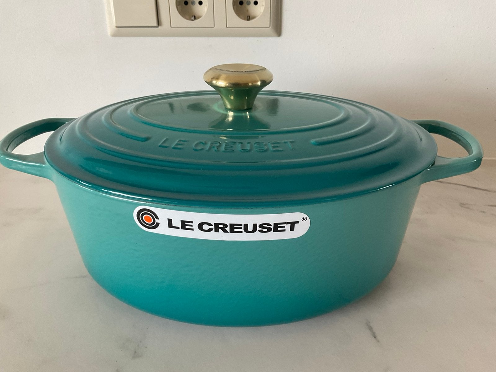 Le Creuset 31 cm ovale pan, 6,3 lt, Bleu Riviera, nieuw, Huis en Inrichting, Keuken | Potten en Pannen, Nieuw, Le Creuset, Ophalen of Verzenden