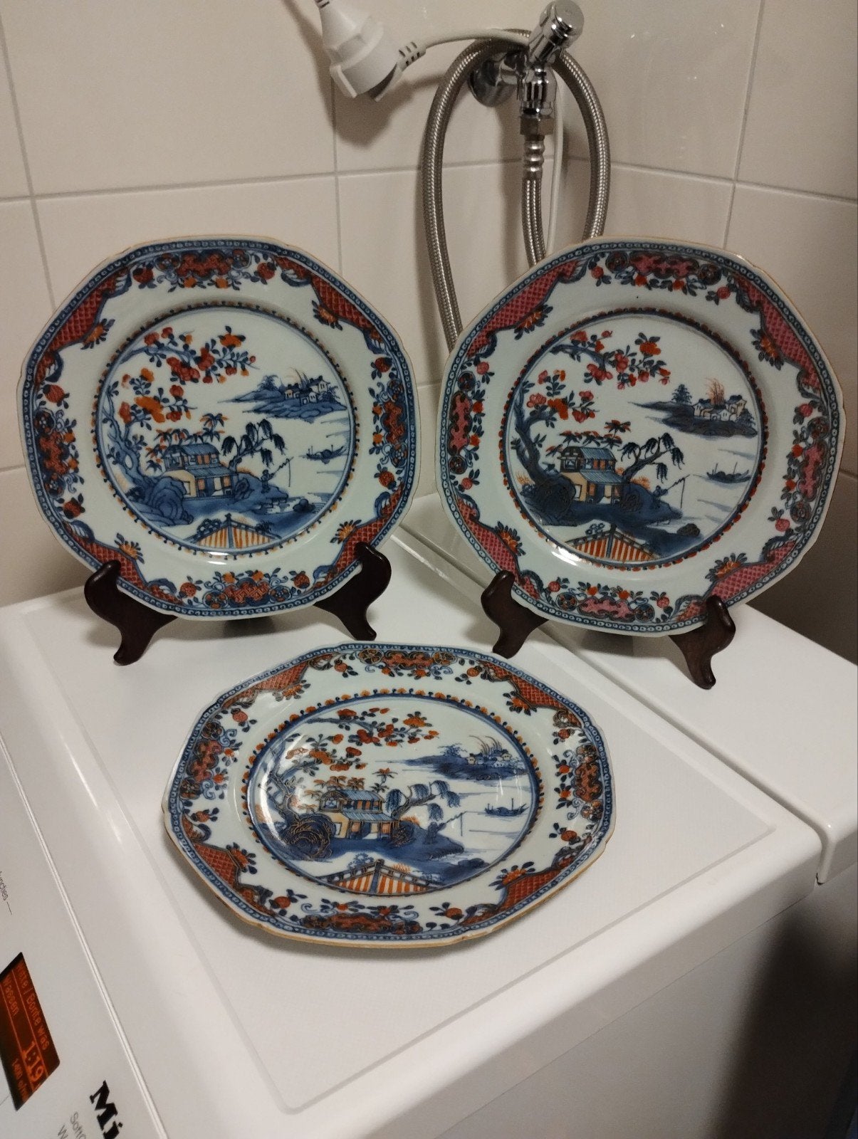Antiek 18e eeuws chinees qianlong imari porseleinen borden, Antiek en Kunst, Ophalen of Verzenden