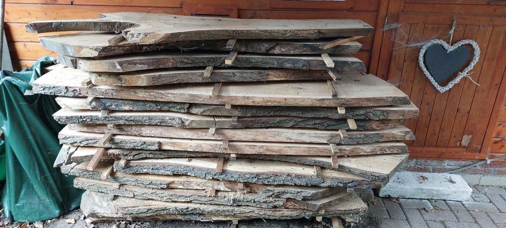 Eiken planken - Rustiek en veelzijdig, Doe-het-zelf en Verbouw, Hout en Planken, Ophalen, Gebruikt, 25 tot 50 mm, Eiken