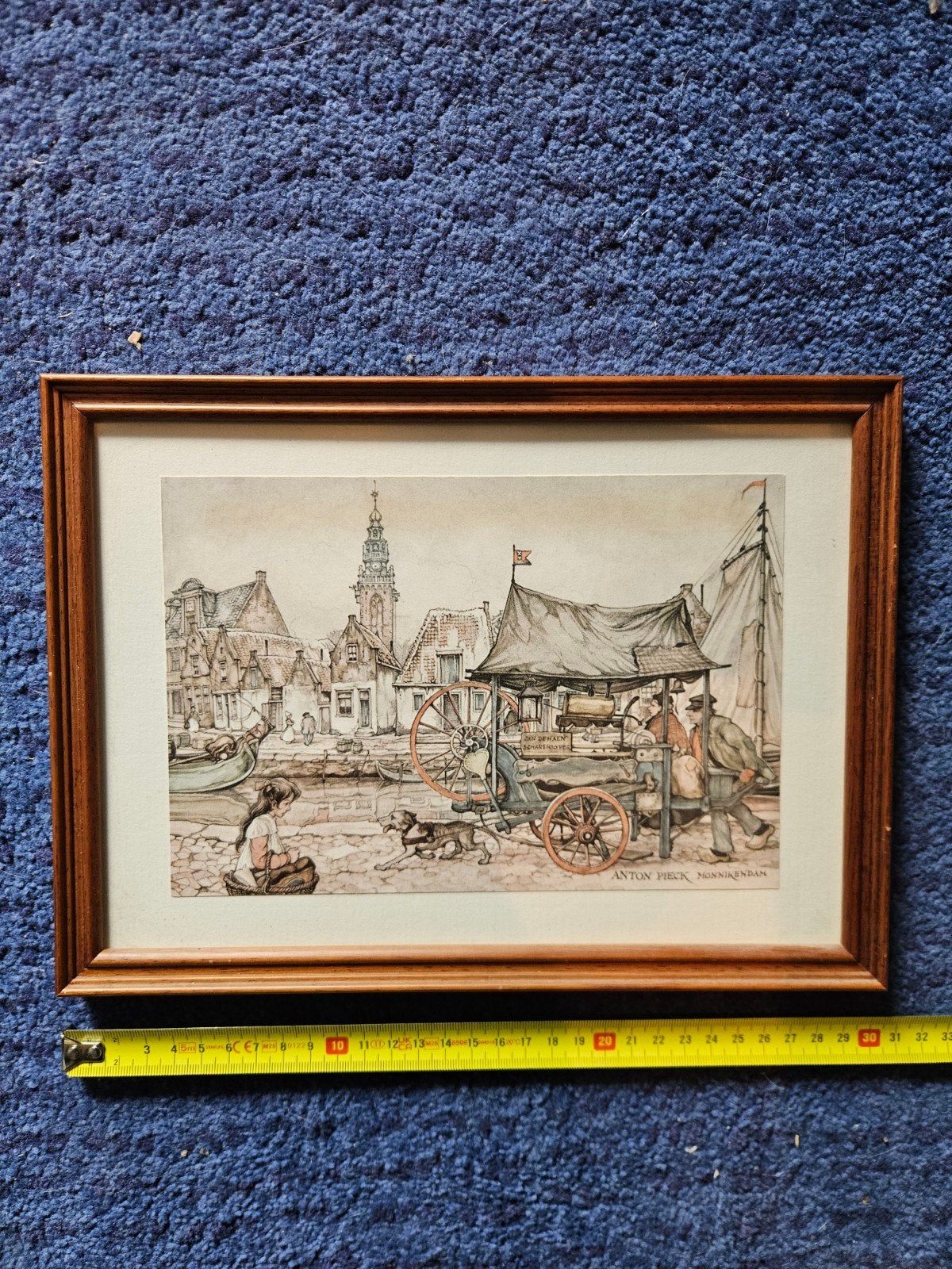 Omlijste prenten Hoorn en Monnickendam. Door Anton Pieck, Ophalen of Verzenden