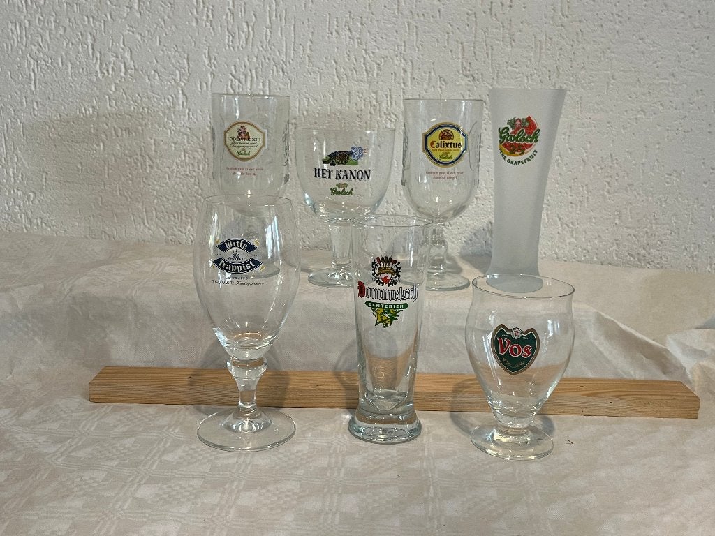 Bierglazen collectie: Grolsch, Vos, La Trappe, Dommelsch, Verzamelen, Ophalen, Gebruikt, Glas of Glazen, Grolsch
