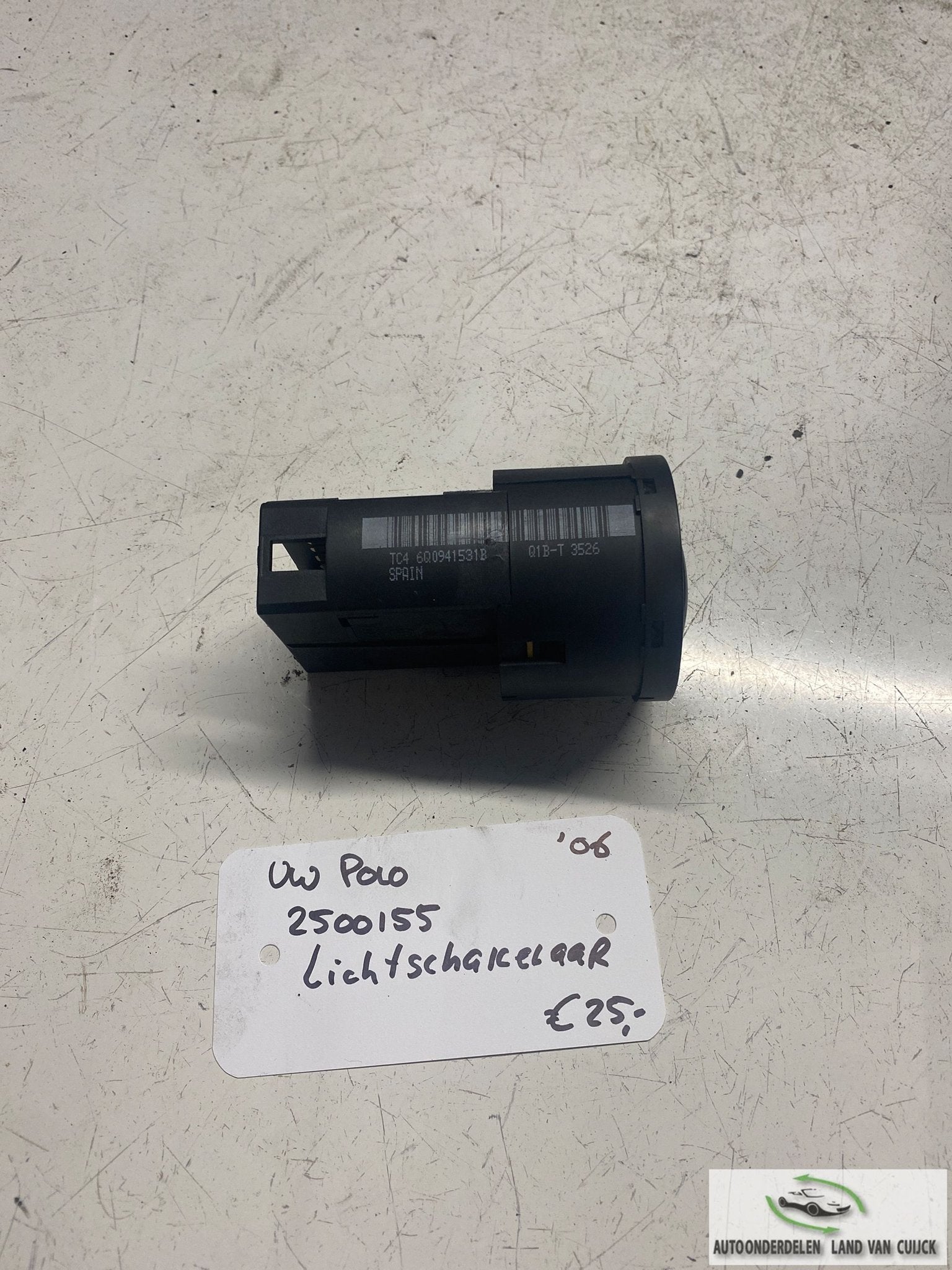 Vw Polo 1.2 3cil 5 drs 2006 2500155 Lichtschakelaar 6Q0 941, Gebruikt, -, -, Ophalen of Verzenden