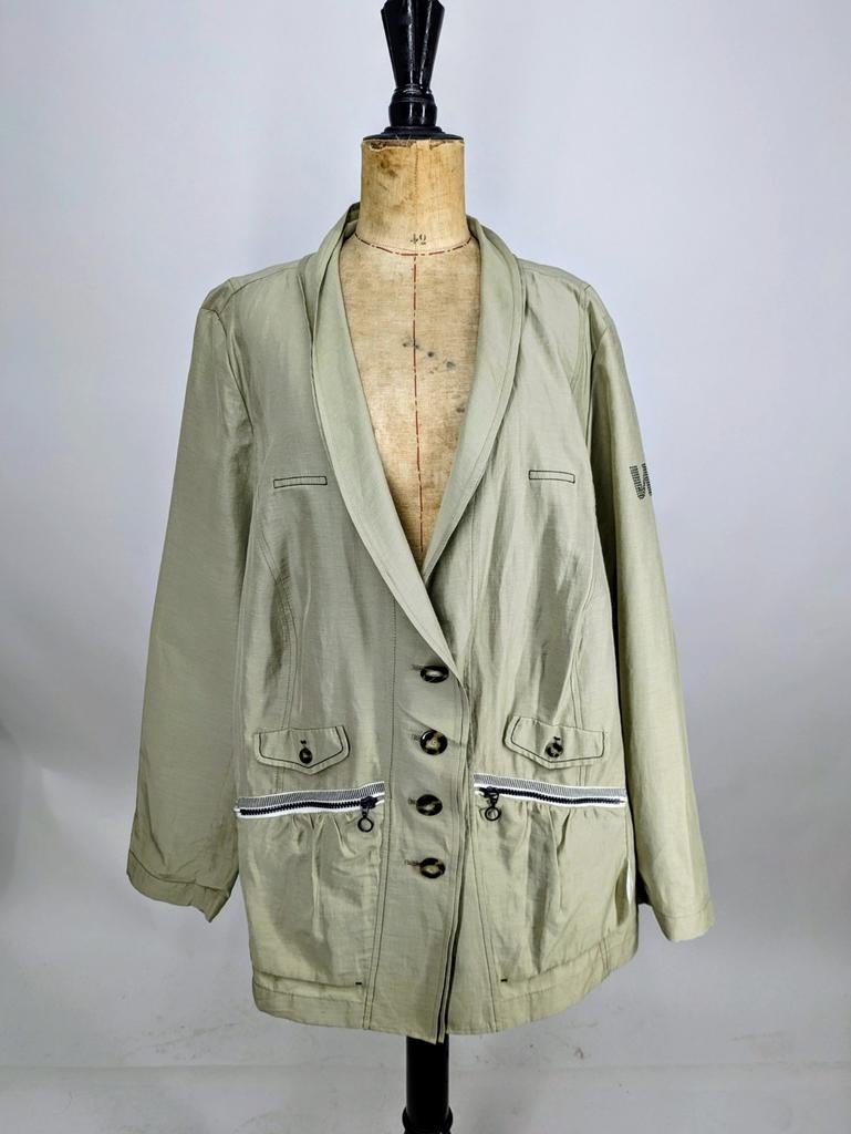 Beige/licht khaki blazer dames, maat 54, Wille, Wille, Beige, Maat 46/48 (XL) of groter, Onbekend