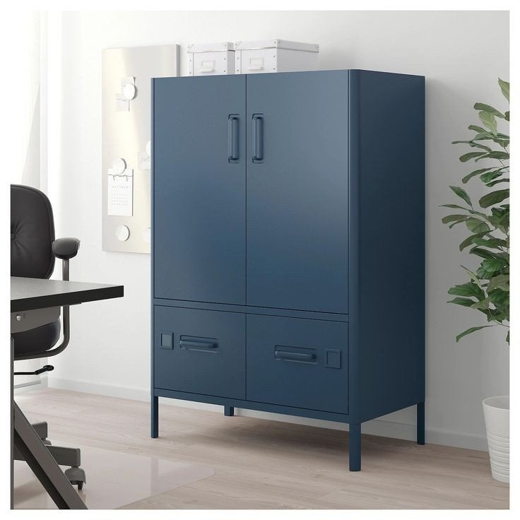 Set van 2 blauwe Idasen kasten / locker, Ophalen, Zo goed als nieuw