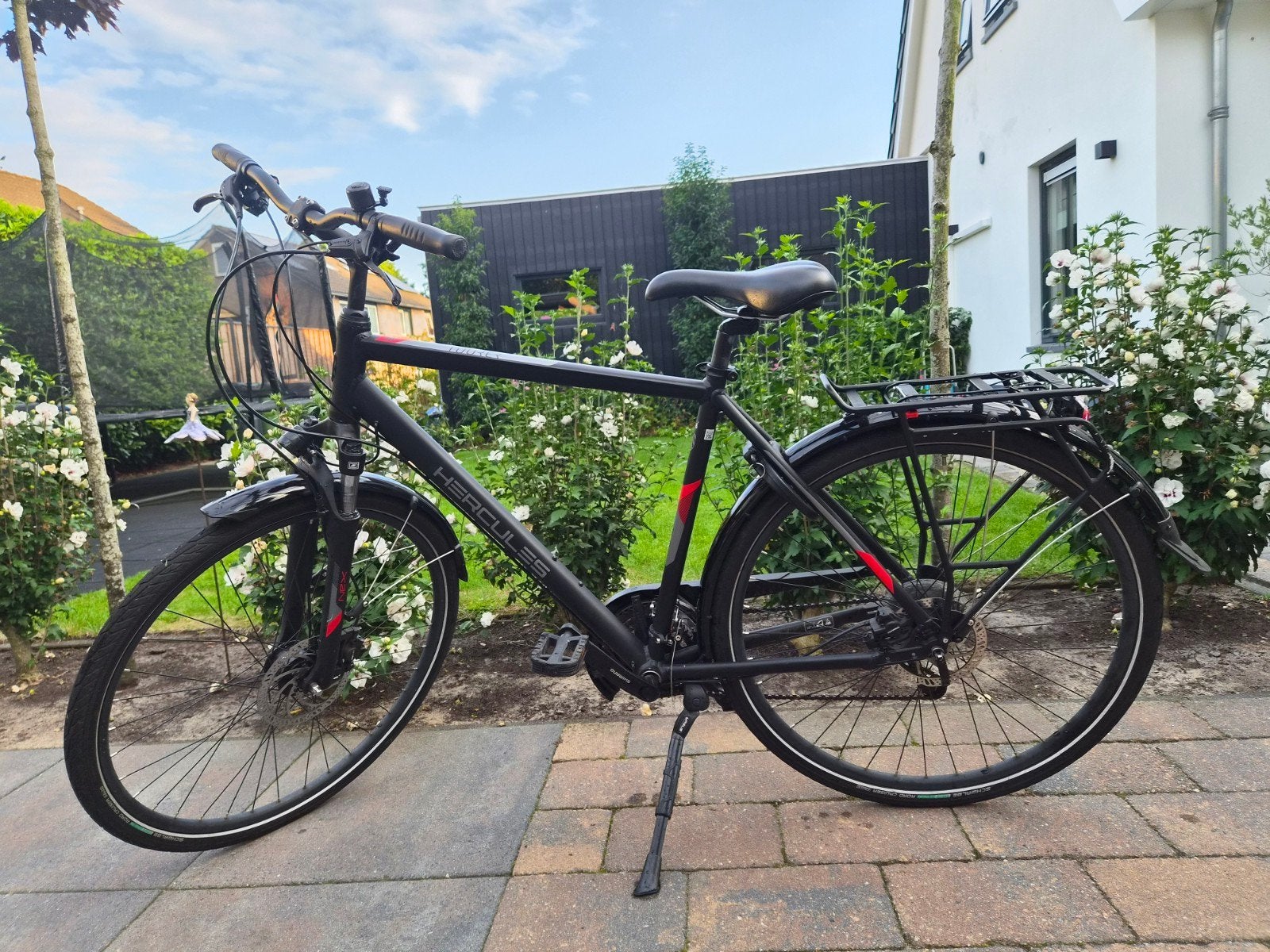 Nette Hercules Tourer fiets, ideaal voor middelbare school, Vering, Zo goed als nieuw, Schijfrem, 53 tot 57 cm