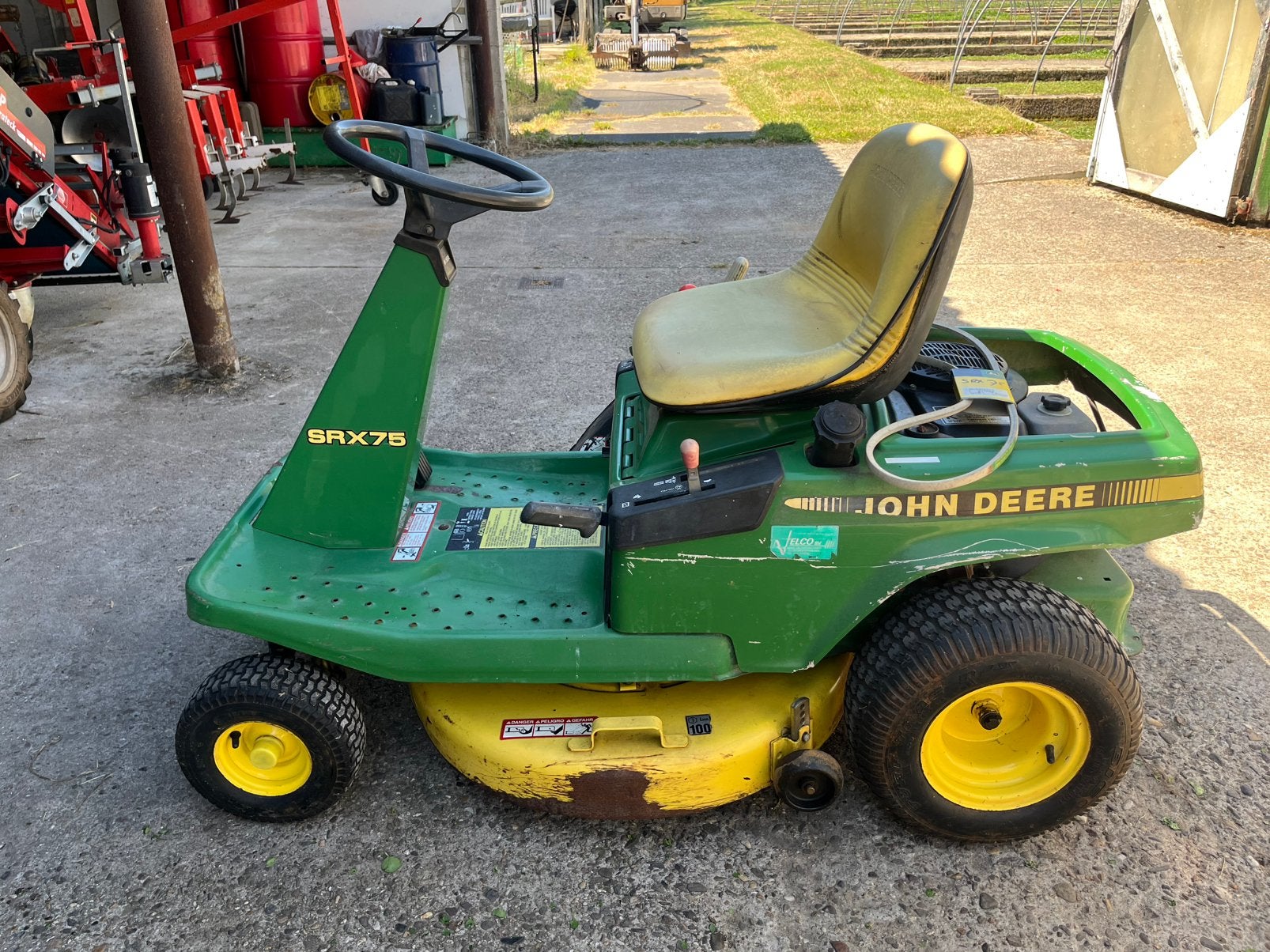 John Deere zitmaaier SRX 75, Ophalen, Gebruikt, Elektrische starter, Minder dan 90 cm