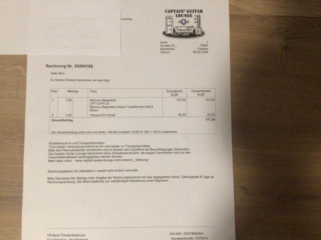 Mercury magnetic output Transformer 2x6L6 8 Ohm, Muziek en Instrumenten, Ophalen of Verzenden, Nieuw, Gitaar, Minder dan 50 watt