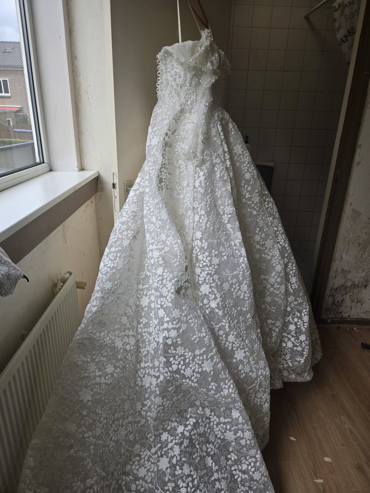 trouwjurk - Wedding dress S/M, Kleding | Dames, Trouwkleding en Trouwaccessoires, Ophalen, Gedragen, Wit, Trouwjurk