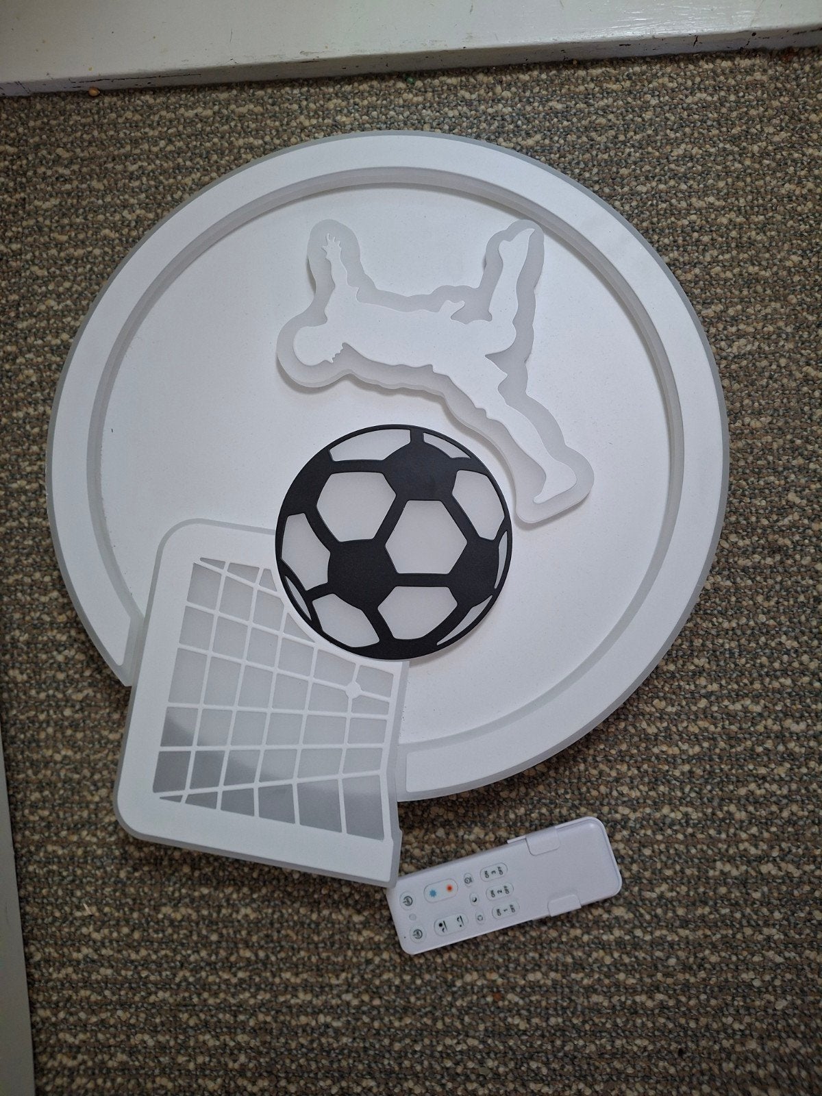 OTREN LED Plafondlamp Voetbal Dimbare Kinderkamerlamp, Overige fittingen, Ophalen of Verzenden, Zo goed als nieuw, Wit