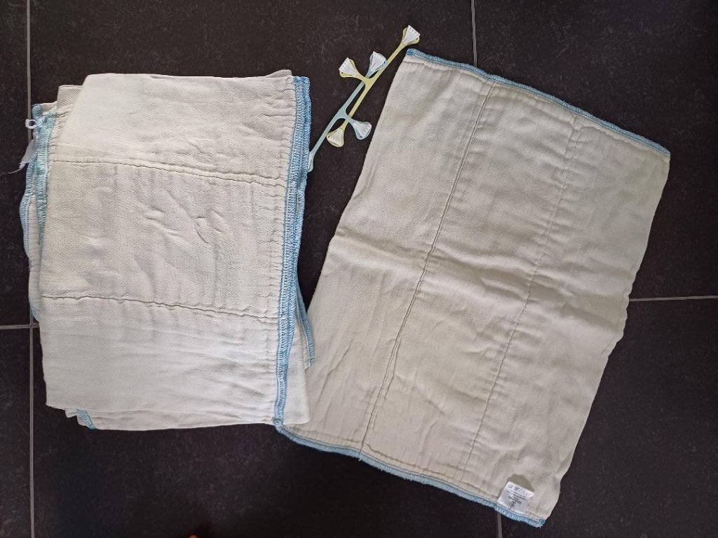 Wasbare luiers - Blumchen prefolds blauw, Ophalen of Verzenden, Gebruikt