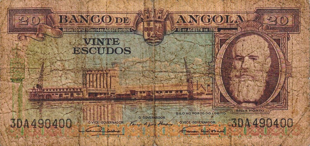 Angola 20 escudos 1956 - F, Postzegels en Munten, Bankbiljetten | Afrika, Verzenden, Overige landen, Los biljet