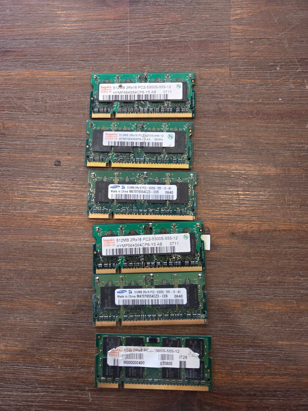 Set van 6 RAM geheugenmodules voor laptops (DDR2 - Hynix & S, ., Ophalen of Verzenden, DDR2, .