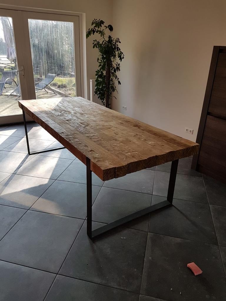 Robuuste eettafel van teakhout, Ophalen, Teakhout, 200 cm of meer, 50 tot 100 cm