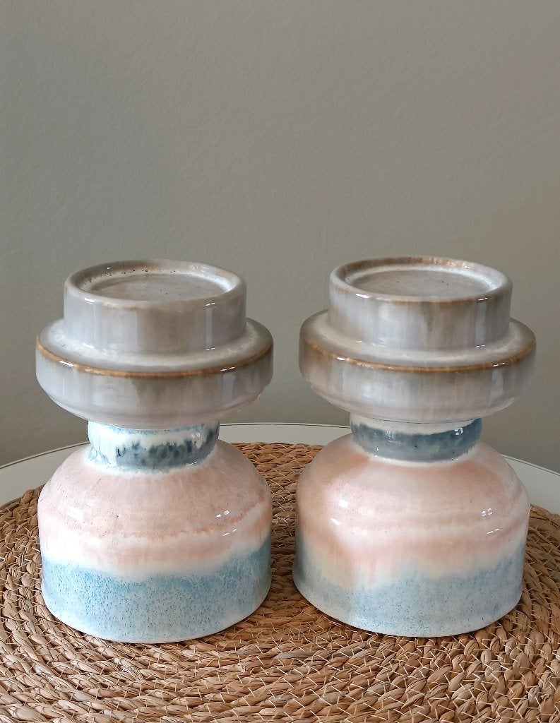 Riverdale keramische kandelaren – pastel - set van 2, Riverdale, Meerkleurig, Ophalen of Verzenden, 17 cm
