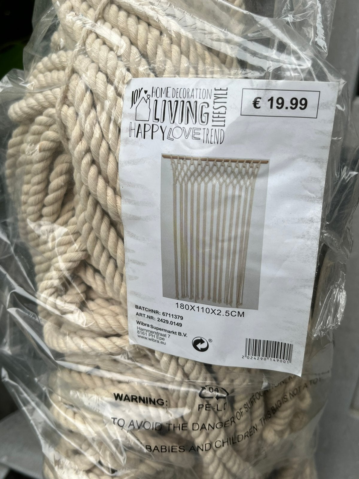 Ibiza stijl vliegengordijn - nieuw, Verzenden, Nieuw, Crème, Vliegengordijn