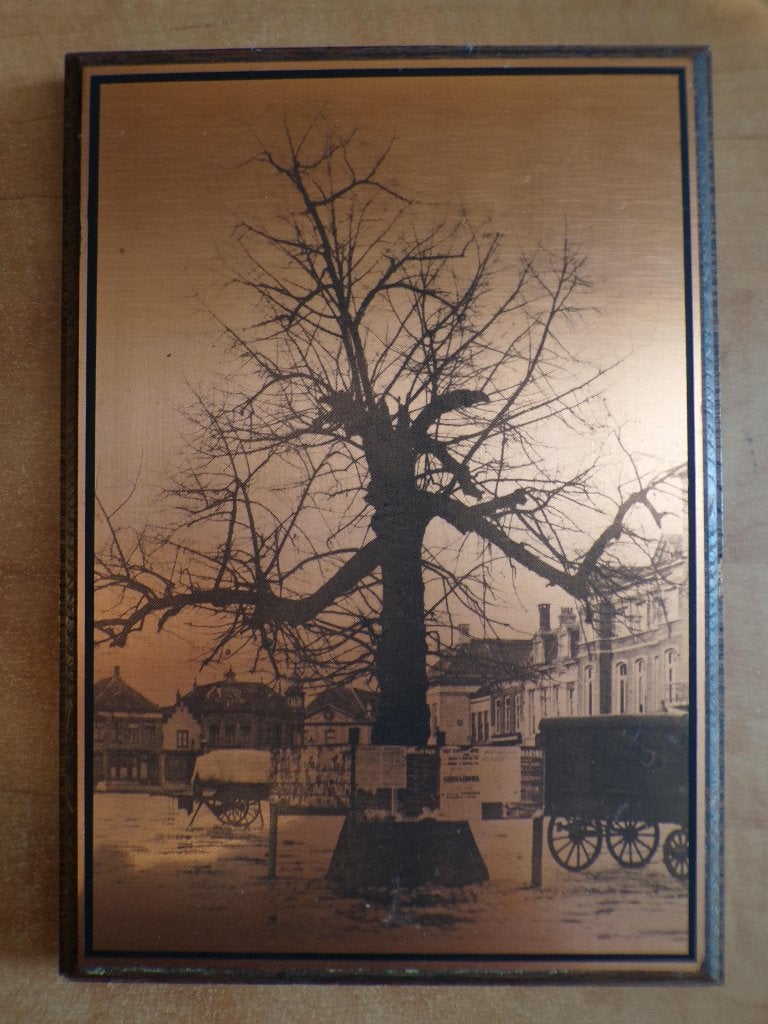 lindeboom Markt Eindhoven 1916, gedrukte koperplaat op hout, Antiek en Kunst, Ophalen of Verzenden