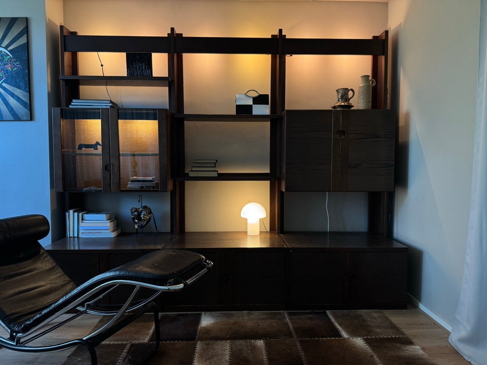 Groot Vintage Wandmeubel Mid-Century Stijl, 280 cm, Antiek en Kunst, Ophalen of Verzenden