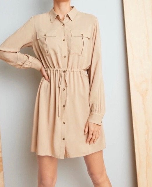 Page One  safari jurkje viscose maat S  nieuw, Kleding | Dames, Beige, Nieuw, Ophalen of Verzenden, Maat 36 (S)