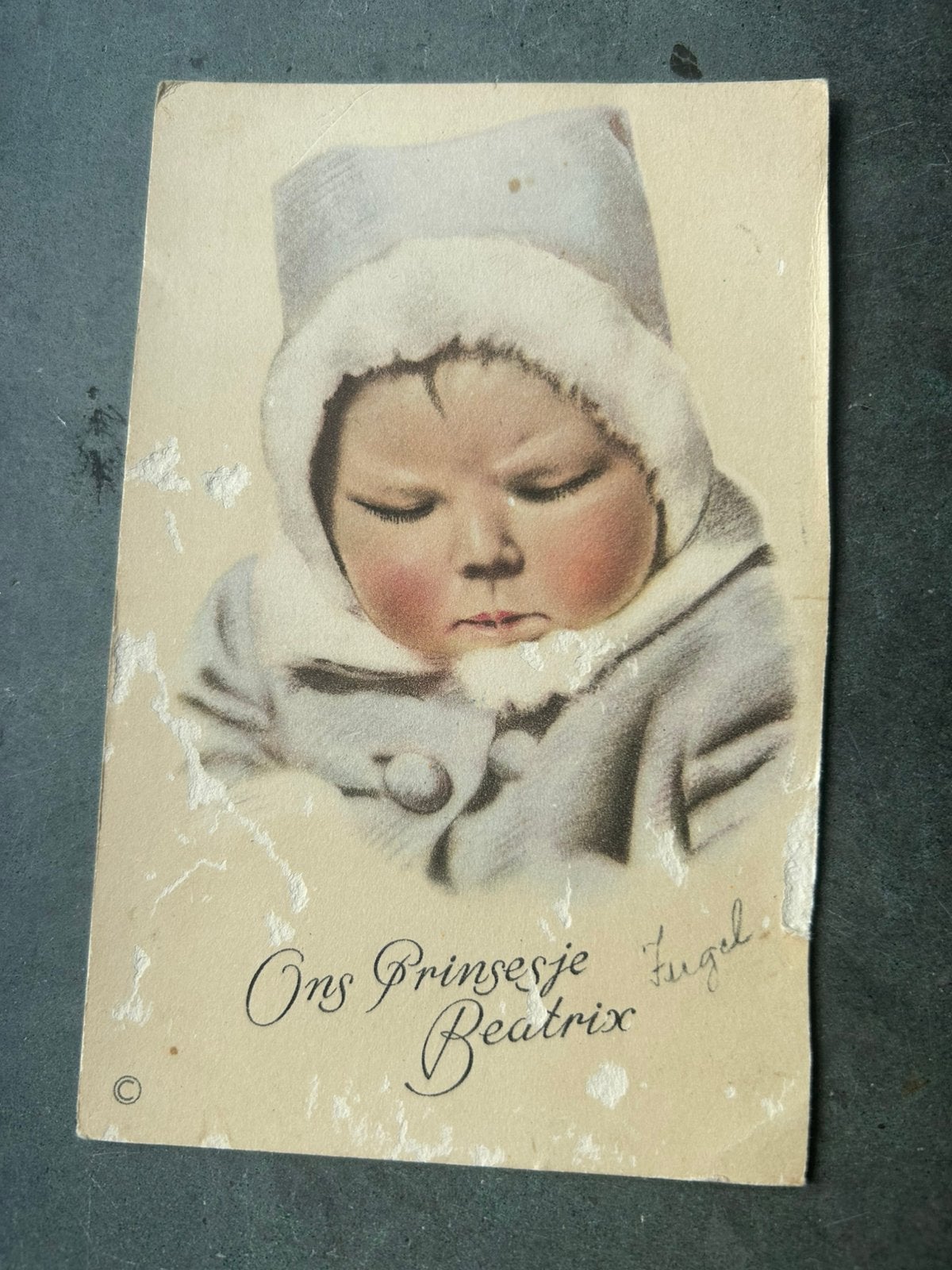 1938 Ansichtkaart geboorte prinses Beatrix - Kruseman, Ingel, Ophalen of Verzenden, 1920 tot 1940, Ongelopen, Sterren en Beroemdheden