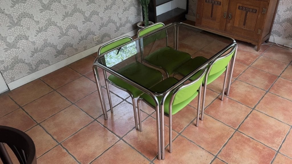 70's eetkamer set, Ophalen, Gebruikt, ’70 design, 4 tot 6 stoelen
