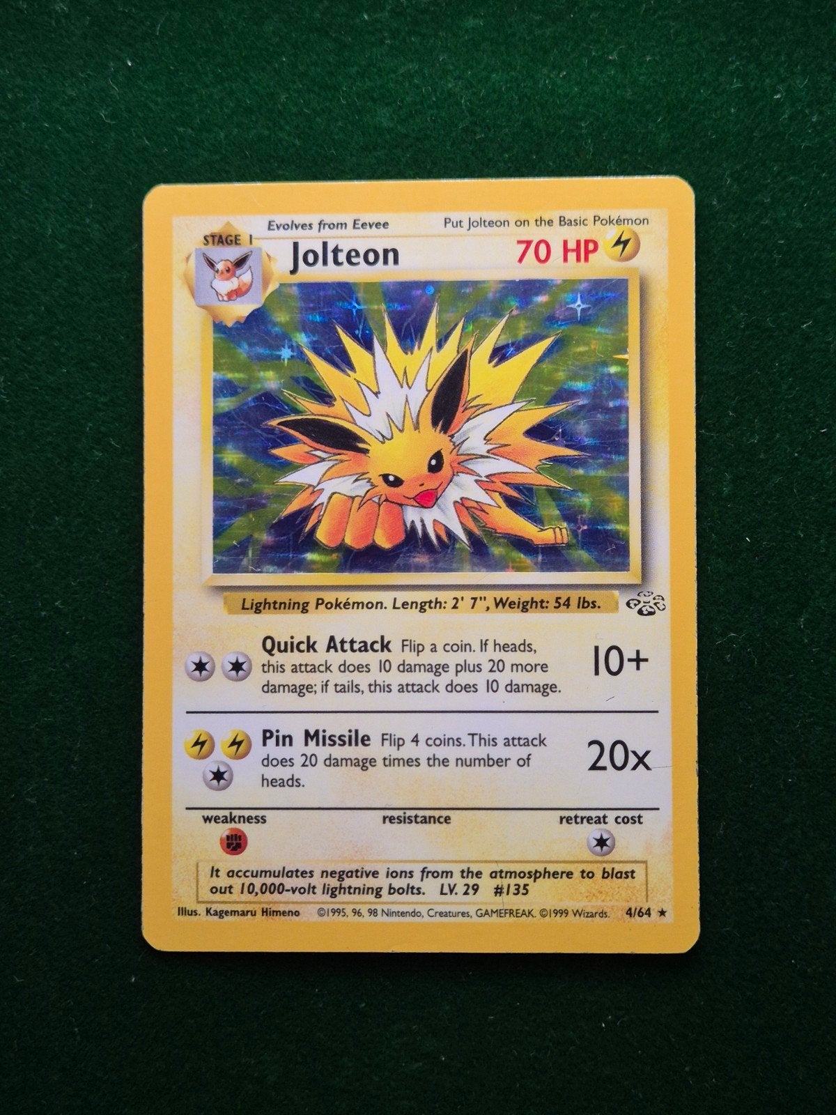Jolteon - Jungle 4/64, Verzenden, Gebruikt, Losse kaart, Foil