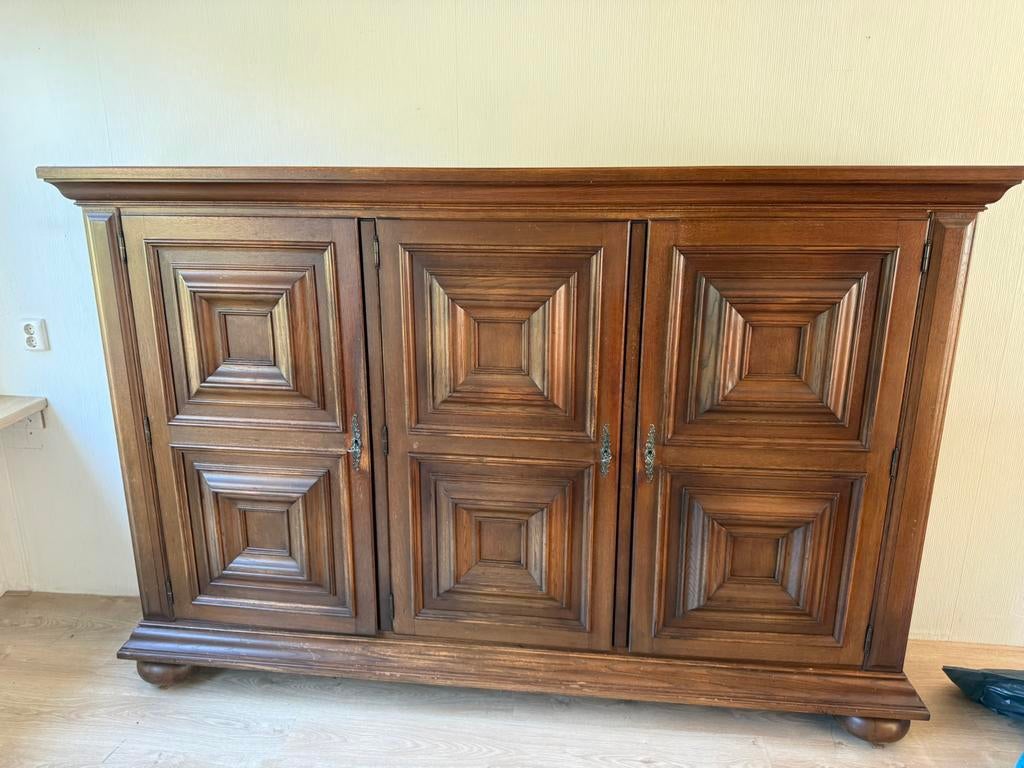 Prachtig massief vintage eiken dressoir vintage, Ophalen of Verzenden, Zo goed als nieuw, 25 tot 50 cm, Eikenhout