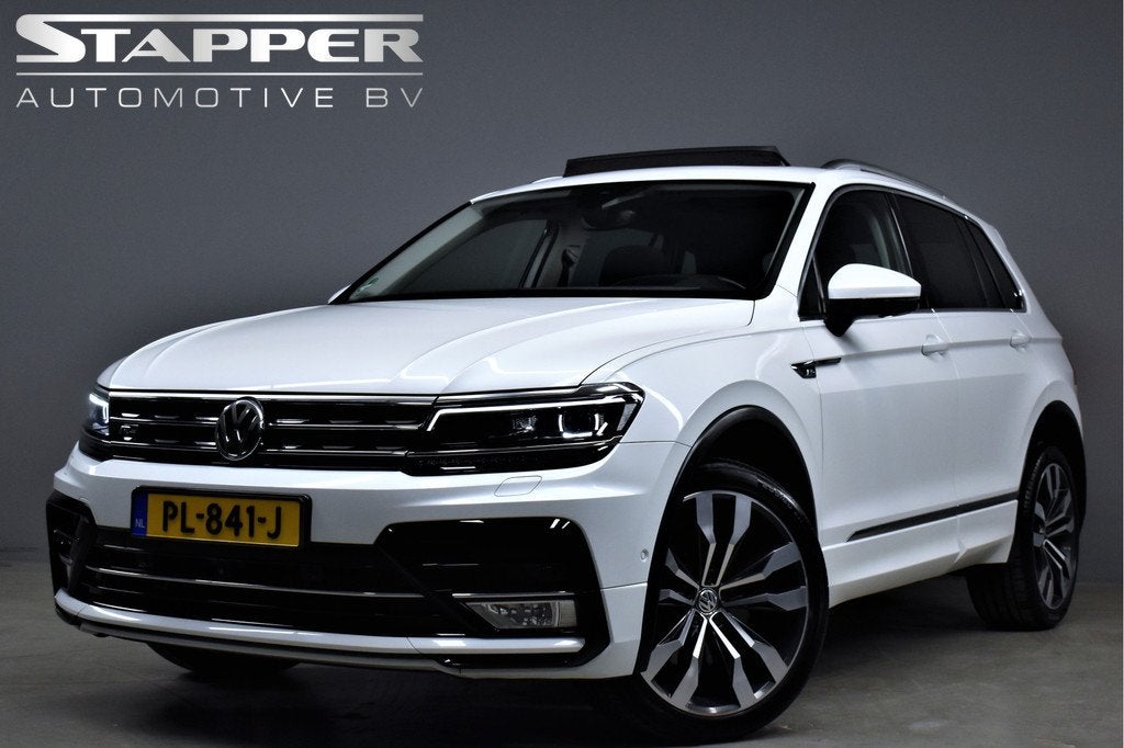 Volkswagen Tiguan 2.0 TSI 220pk Automaat 4Motion R-Line OrgN, Auto's, Gebruikt, 4 cilinders, 1984 cc, Wit