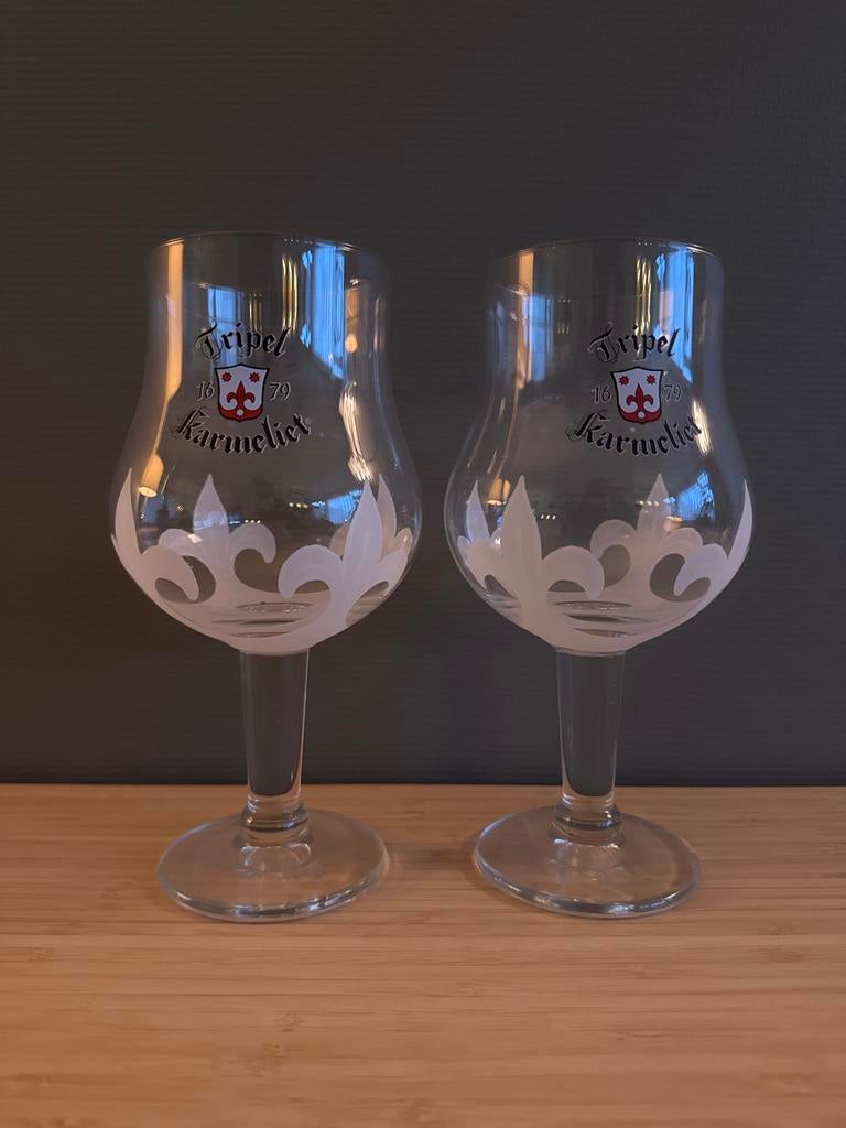 Twee Tripel Karmeliet bierglazen, Ophalen, Glas of Glazen, Overige stijlen, Glas