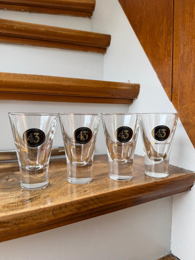 4x Licor 43 likeur borrelglas, Verzamelen, Ophalen of Verzenden, Zo goed als nieuw, Borrel- of Shotglas