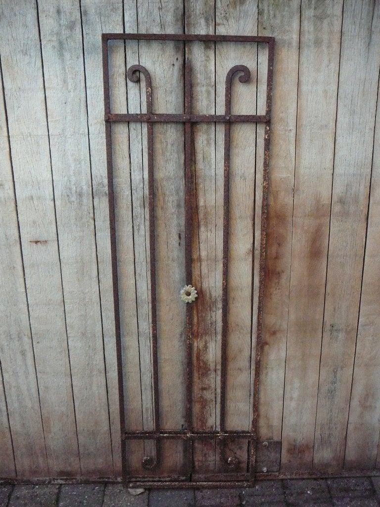 1 antiek hek 400x1285 mm., Ophalen of Verzenden, Gebruikt, IJzer, Sierhekwerk