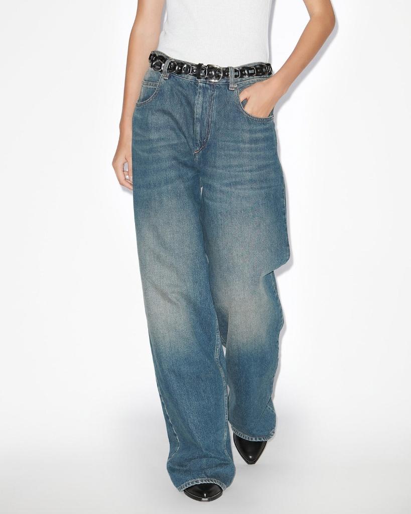 Isabel Marant Etoile jeans Joanny mt38 twv € 260 nieuw, Kleding | Dames, Broeken en Pantalons, Maat 38/40 (M), Pauw, Nieuw, Lang