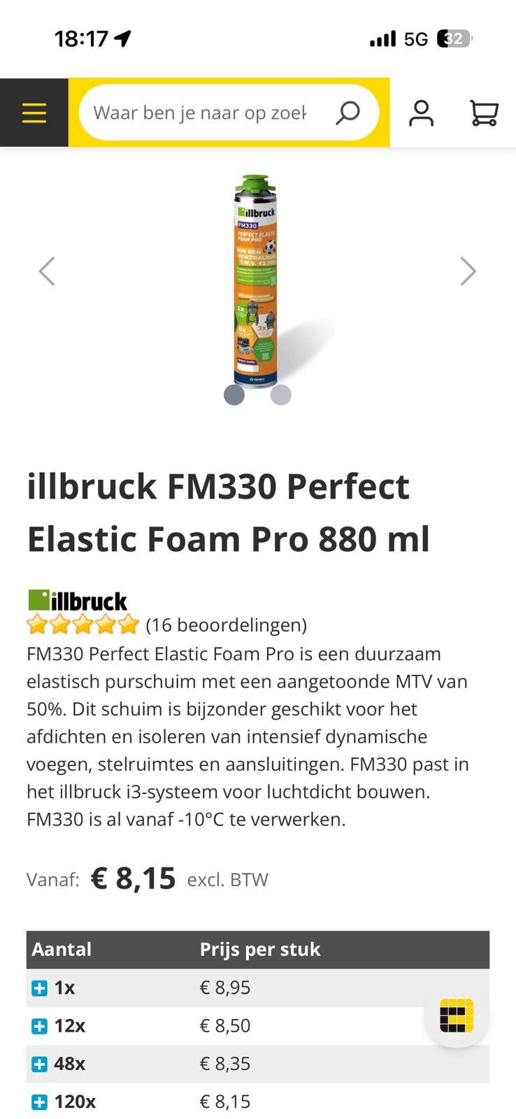 Purschuim illbruck FM330, Minder dan 4 cm, Overige materialen, Ophalen of Verzenden, Zo goed als nieuw