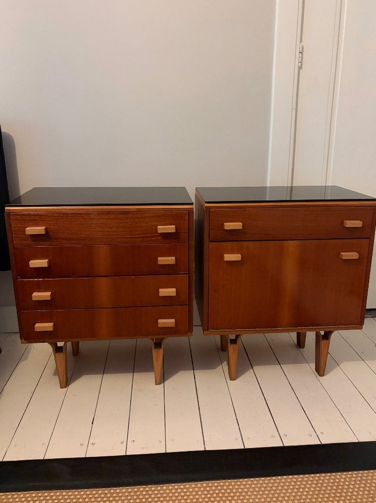 Frantisek Mezulanik / Vintage nachtkastjes, Ophalen, Zo goed als nieuw, 45 tot 65 cm, 55 tot 70 cm