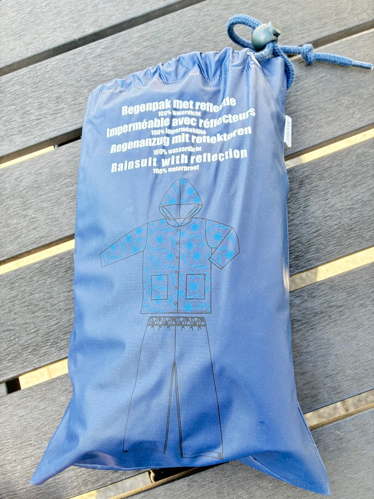 Regenpak met reflectie - Maat 110/116, Caravans en Kamperen, Regenkleding, Ophalen, Nieuw, Regenpak, Kinderen